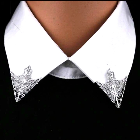 Other - Collared Shirt Silver Embellishments